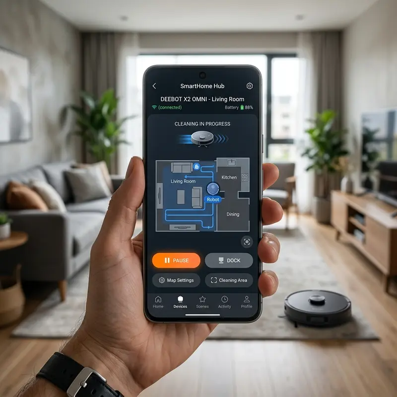 Setting up a LiDAR mapping robot vacuum on a smartphone