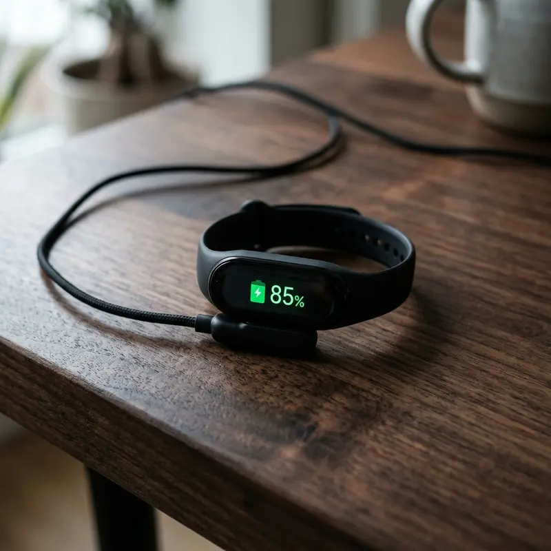 Magnetic charging dock attached to the rear of a smart wearable