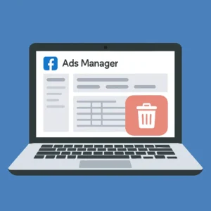 Usuário acessando conta de anúncios pelo notebook