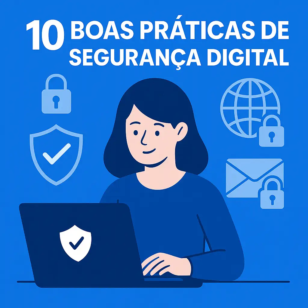 Ilustração com cadeado e dispositivos protegidos