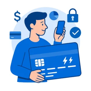 Interface moderna com opções de segurança para cartão virtual