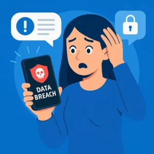 Celular com alertas de coleta de dados por aplicativos