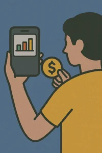 Pessoa usando calculadora e smartphone para controlar gastos