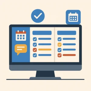 Ícones de colaboração e comunicação digital no trabalho remoto