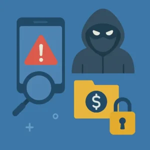 Ícone de alerta de fraude em aplicativo financeiro