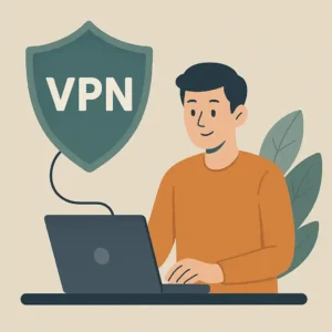 Pessoa configurando a melhor VPN grátis em notebook