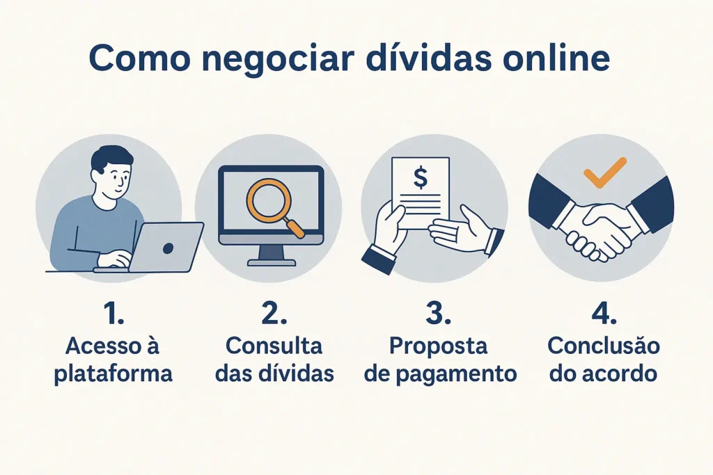 Etapas para negociar dívidas online com facilidade