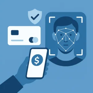 Como funciona o pagamento por reconhecimento facial com ícone de pagamento e rosto digitalizado