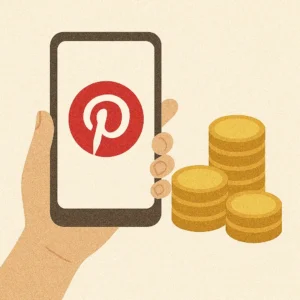 Interface do Pinterest com pins otimizados para ganhar dinheiro