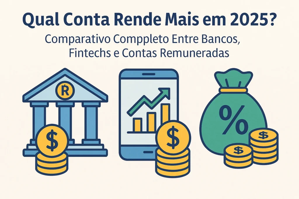 Comparativo entre contas que rendem CDI e poupança em 2025