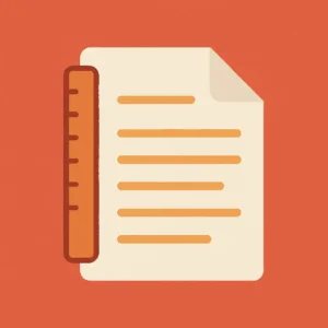 Document with text lines and a vertical ruler