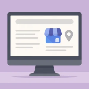 Ícone de localização com formulário de cadastro no Google Meu Negócio