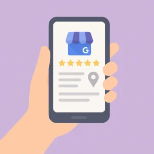 Selo de verificação ao lado do ícone de loja no Google