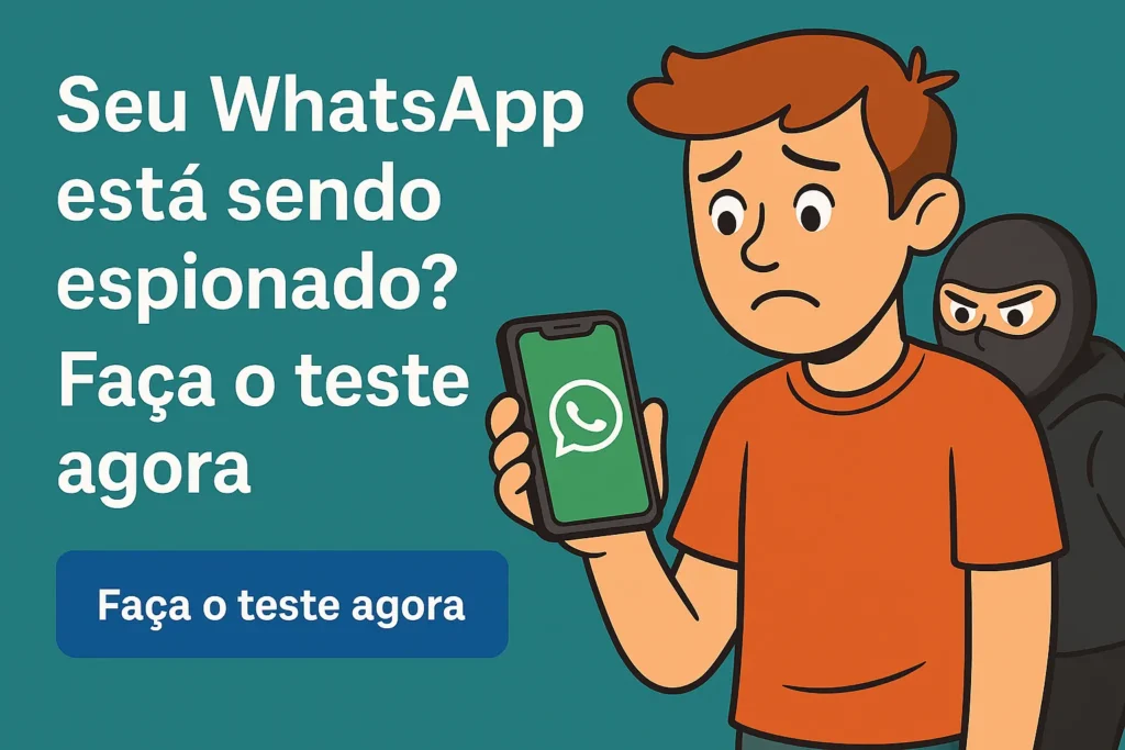 Ilustração de uma pessoa preocupada com possível espionagem no WhatsApp