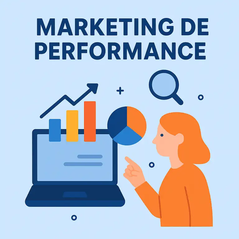 Marketing de performance com gráficos e análise de resultados digitais